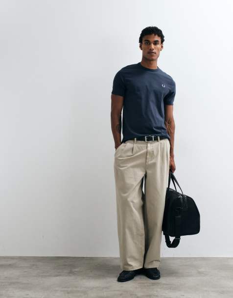 Fred Perry ringer t-shirt in dark airforce - view 1