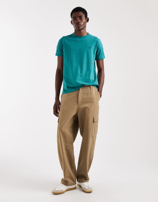 Fred Perry – Ringer-T-Shirt in dunklem Minzgrün mit Logo, 2 von 5