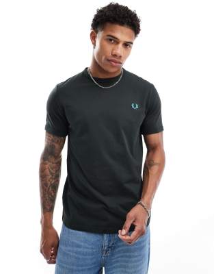 ringer T-shirt in forest green