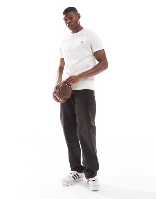 Fred Perry - Ringer T-shirt in gebroken wit, 3 van 4