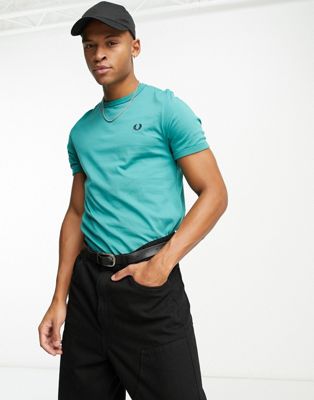 Fred Perry ringer t-shirt in green - ASOS Price Checker