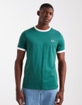 [Fred Perry] Fred Perry ringer t-shirt in green L GREEN