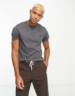Fred Perry Fred Perry ringer t-shirt in grey