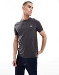 [Fred Perry] Fred Perry ringer t-shirt in grey S Grey
