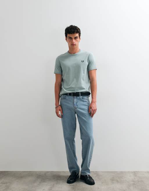 Fred Perry Ringer-T-Shirt in Hellblau, 4 von 5