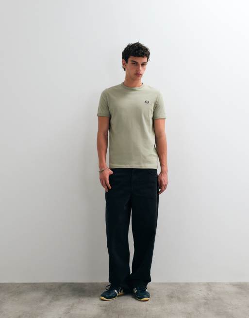 Fred Perry ringer T-shirt in lichtgroen, 4 van 5