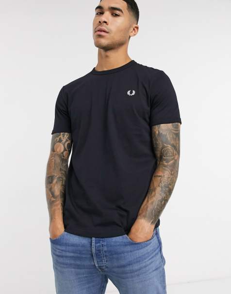 Fred Perry ringer t-shirt in navy - view 1