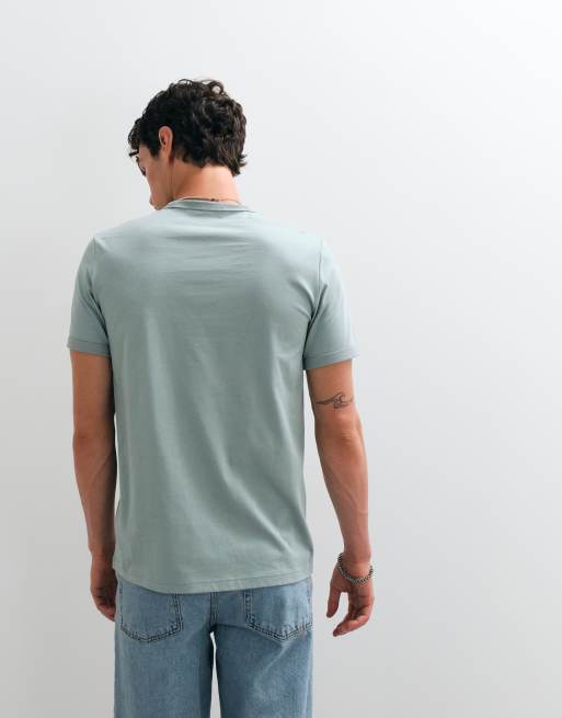 Fred Perry ringer t-shirt in pale blue, 3 of 5