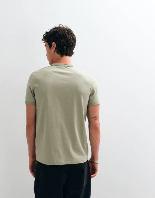 Fred Perry ringer t-shirt in pale green, 5 of 5