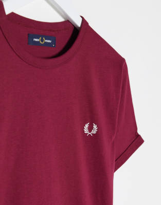fred perry ringer t shirt red