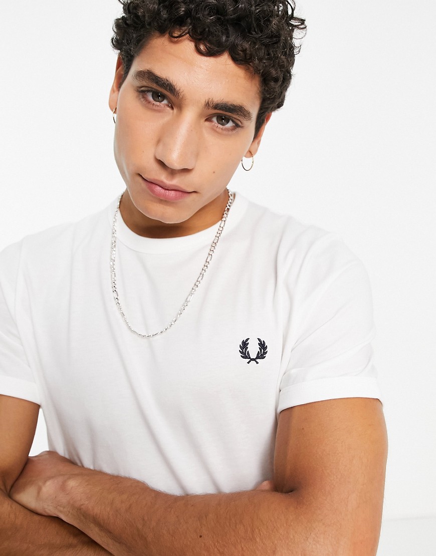 Fred Perry ringer t-shirt in white