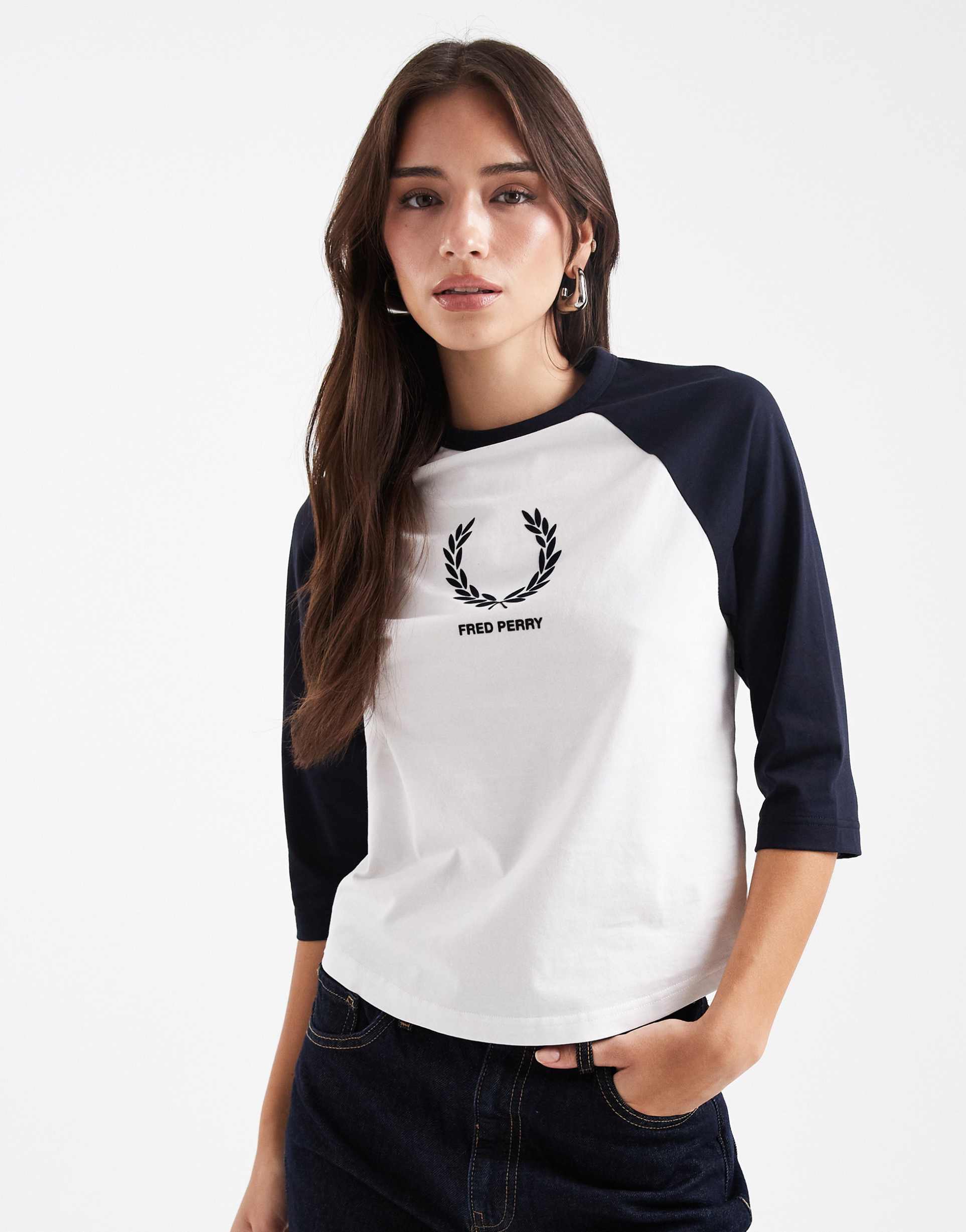 fred perry ringer t-shirt in white