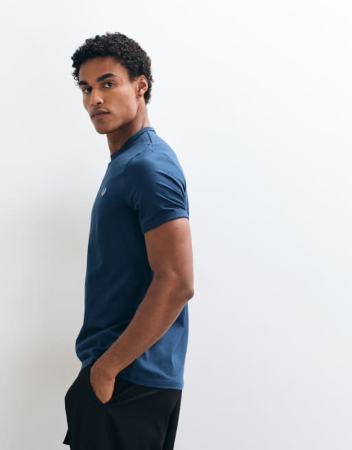 Fred Perry ringer T-shirt met logo en korte mouwen in blauw, 4 van 10