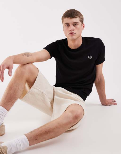 Fred Perry - Ringer - T-shirt nera, 2 di 5