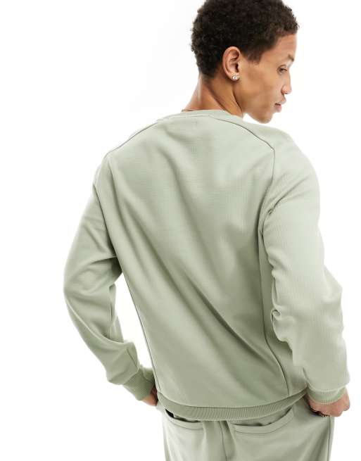 Fred Perry ripstop tricot sweatshirt in seagrass green | ASOS