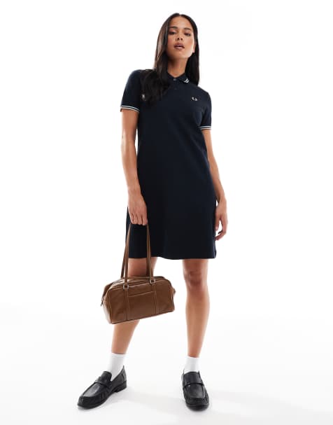 Fred Perry - Robe à liserés - Bleu marine - view 1