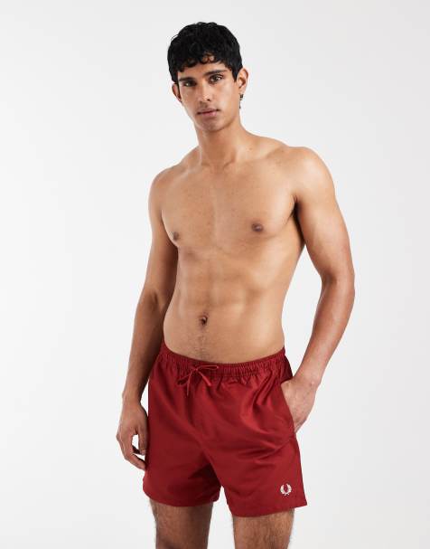 Fred Perry – Röda badshorts med dragsko och logga - view 1