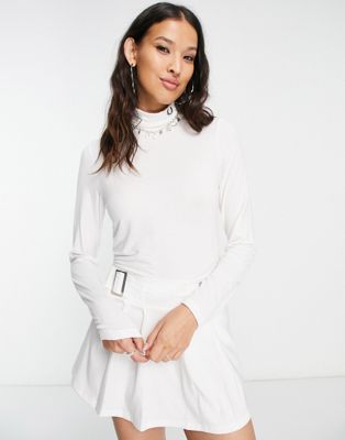 Fred Perry roll neck top in white
