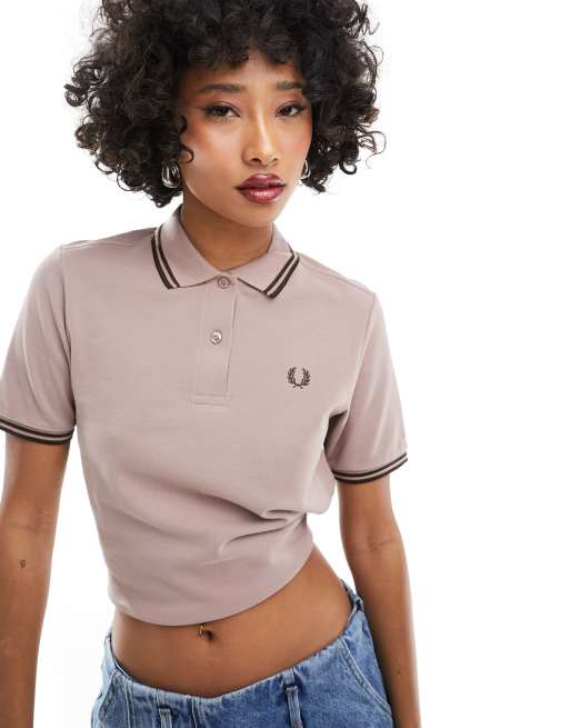 Fred Perry – Różowa koszulka polo z podwójnymi lamówkami 