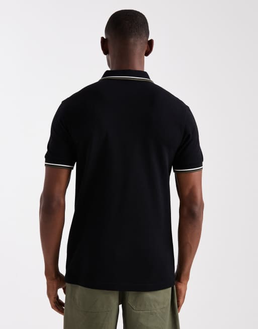 Fred Perry – Schwarzes Polohemd mit doppelten Zierstreifen, 3 von 5