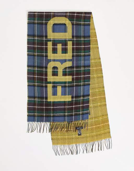 Fred Perry - Sciarpa oversize multicolore con logo