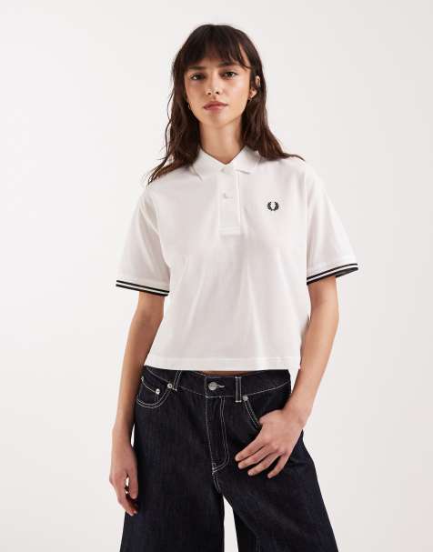 Fred Perry sheer tipped logo polo shirt in white - view 1