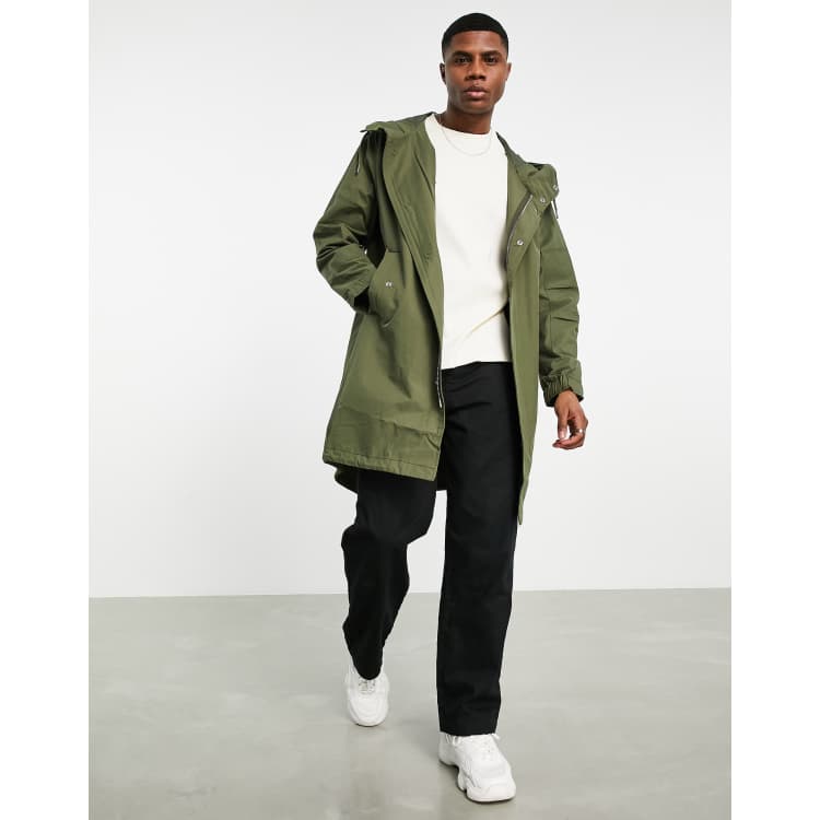 Fred Perry shell parka jacket in khaki