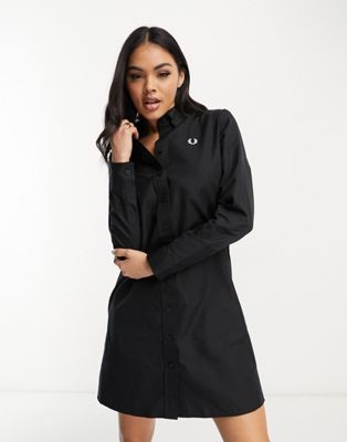Fred Perry shirt dress in black