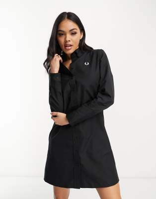 Fred Perry shirt dress in black