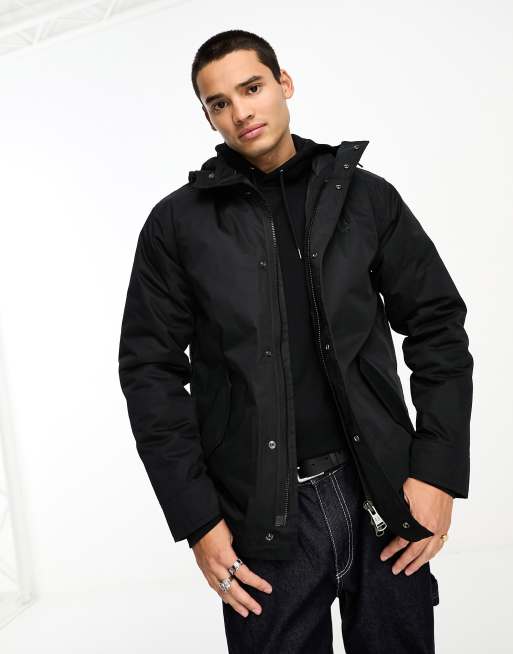 Black short 2024 parka coat