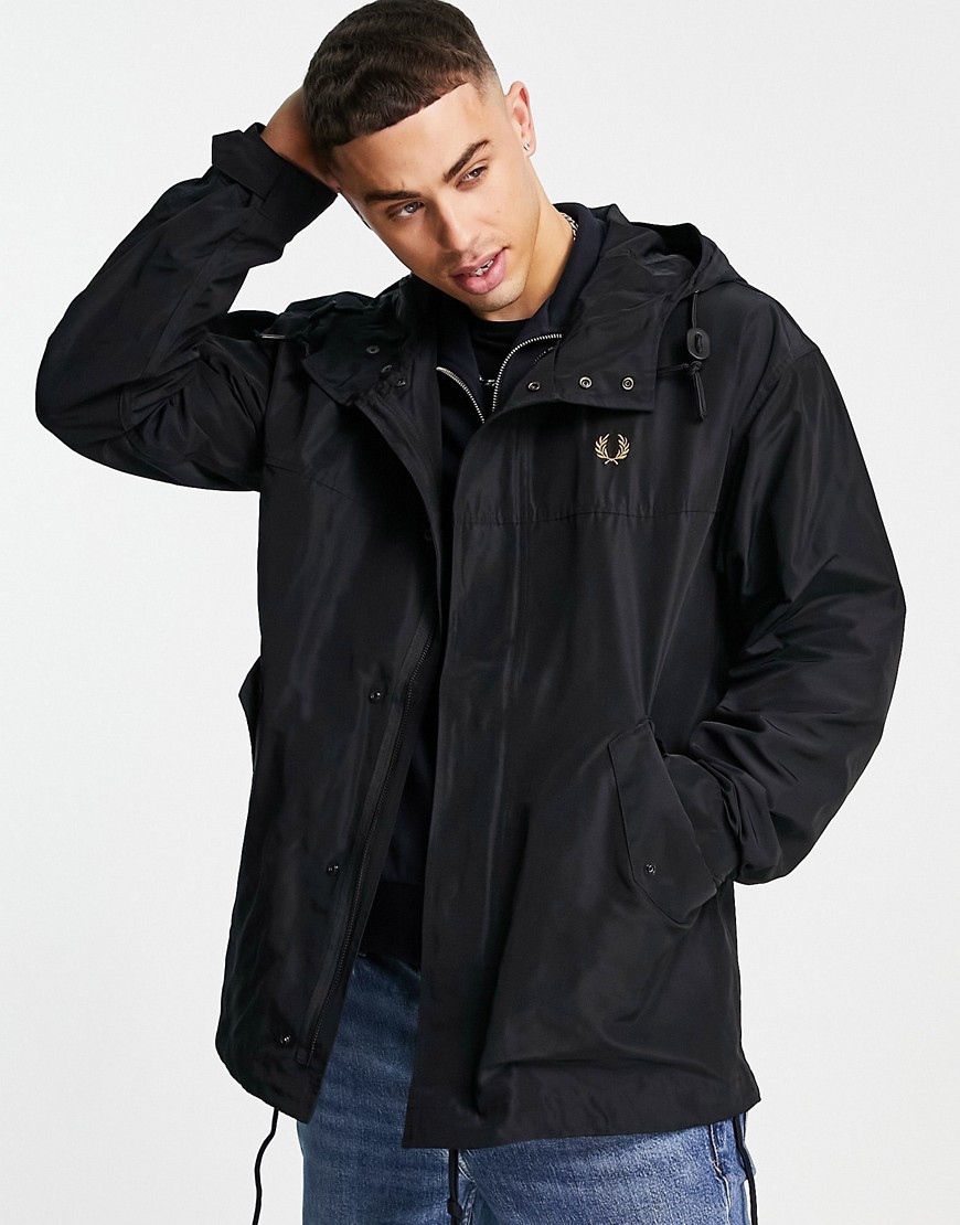 Fred Perry short parka jacket in black