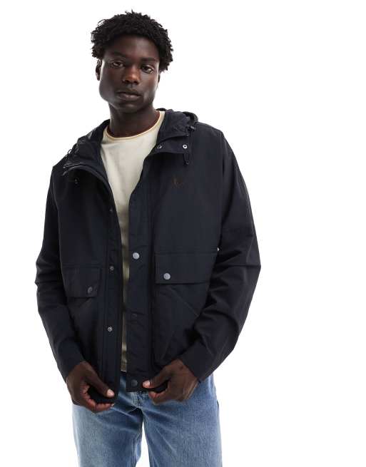 Fred Perry short parka jacket in navy ASOS