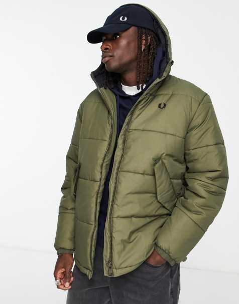 Mens puffer clearance jacket khaki