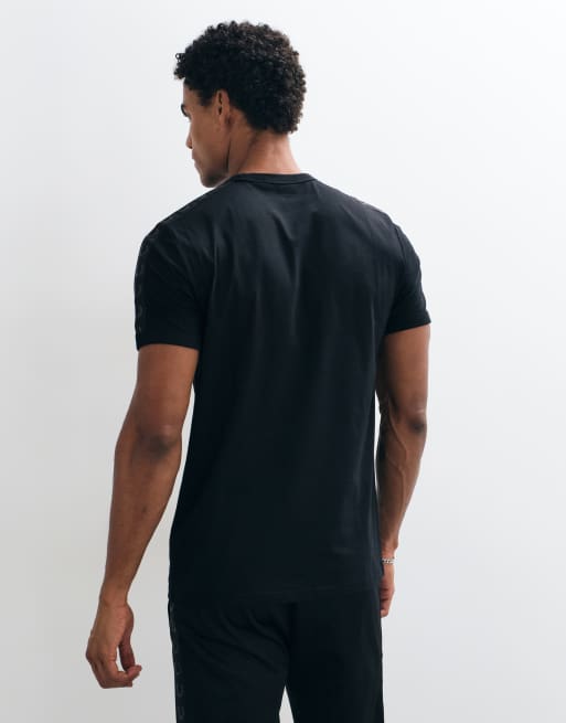 Fred Perry short sleeve contrast taped logo ringer t-shirt in black, 5 of 9
