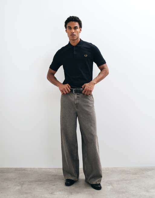 Fred Perry short sleeve logo polo shirt in black, 3 of 5