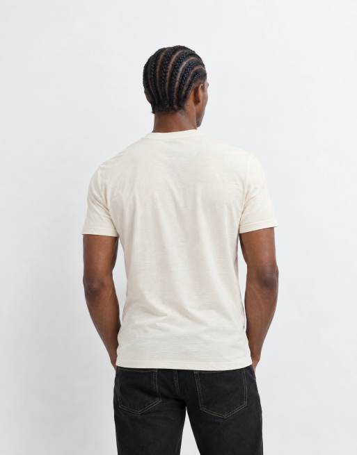 Fred Perry short sleeve logo ringer t-shirt in ecru, 10 of 10