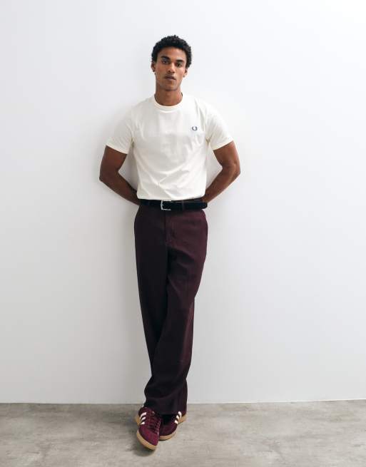 Fred Perry short sleeve logo ringer t-shirt in ecru, 2 of 10