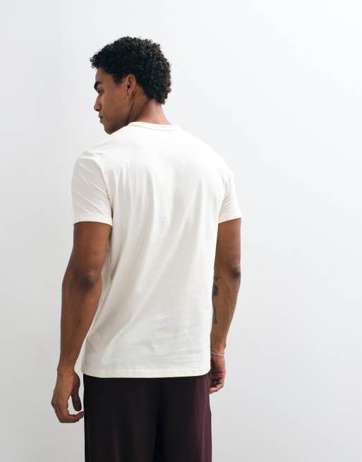 Fred Perry short sleeve logo ringer t-shirt in ecru, 5 of 10
