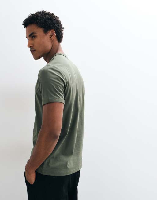 Fred Perry short sleeve logo ringer t-shirt in khaki, 4 of 8