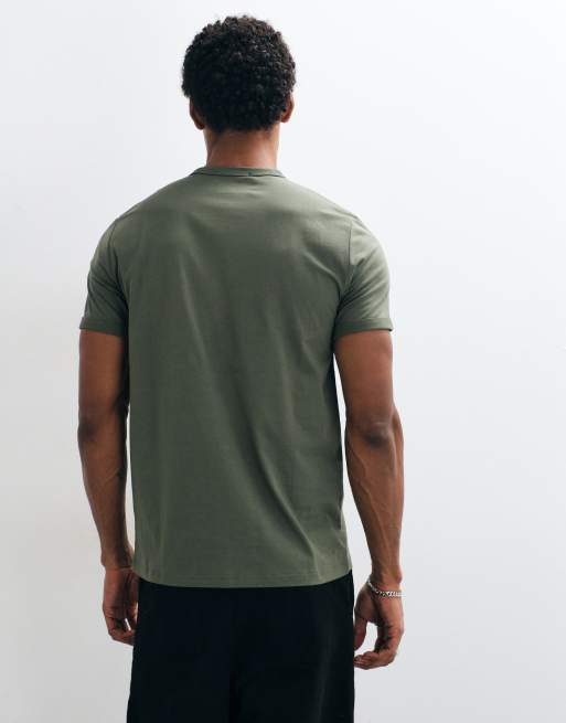 Fred Perry short sleeve logo ringer t-shirt in khaki, 5 of 8