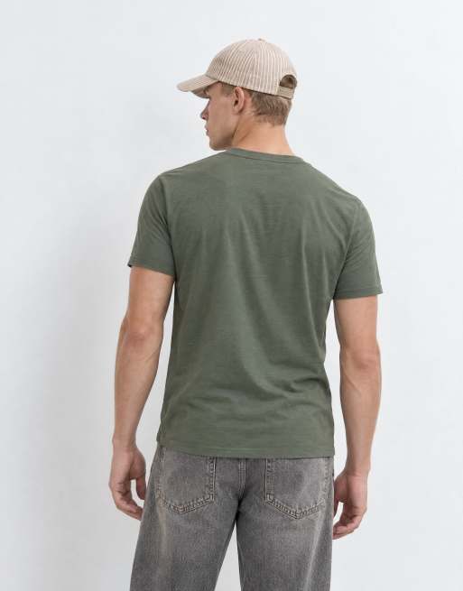 Fred Perry short sleeve logo ringer t-shirt in khaki, 7 of 8