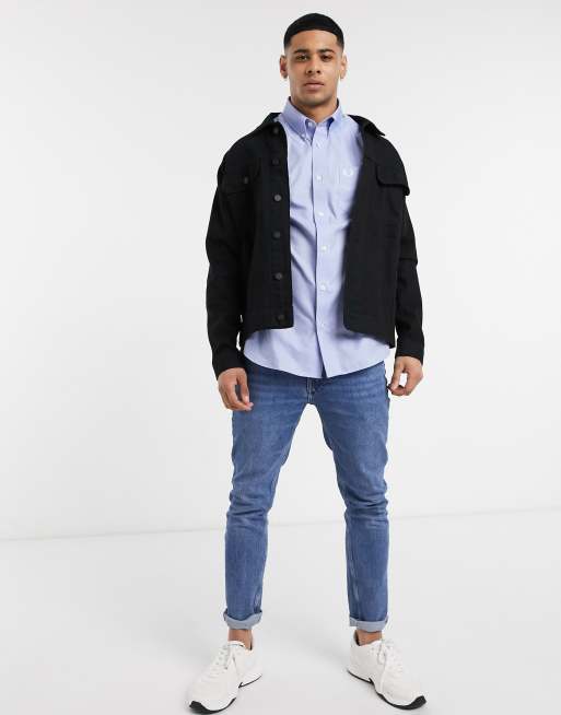 Fred Perry short sleeve oxford shirt in blue, 4 of 4