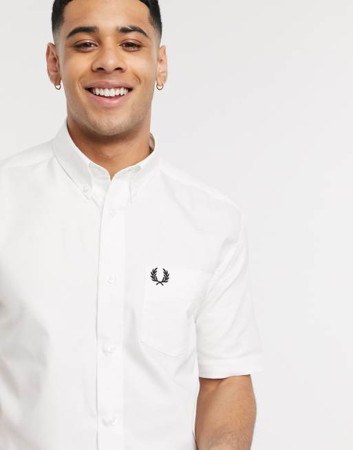 fred perry white shirt short sleeve