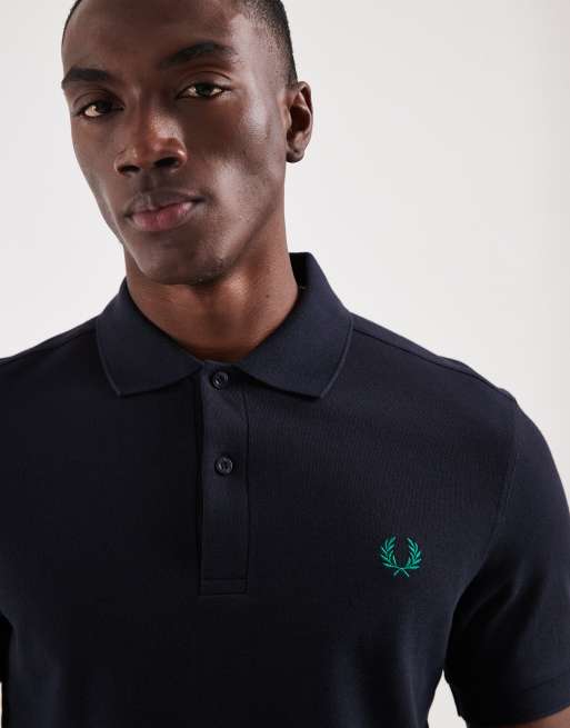 Fred Perry short sleeve polo shirt in navy, 3 of 5