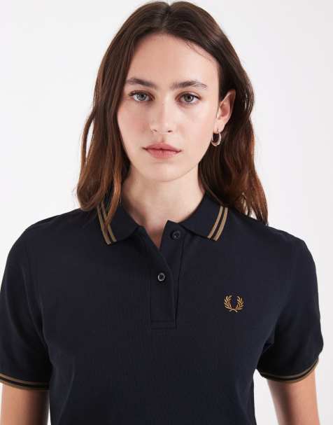 Fred Perry short sleeve twin tipped logo polo shirt in navy - view 1