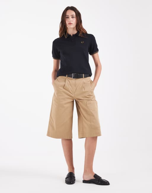 Fred Perry short sleeve twin tipped logo polo shirt in navy, 4 of 4