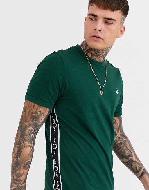 Fred Perry side taped t-shirt in green