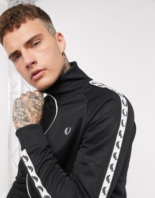 fred perry black track jacket