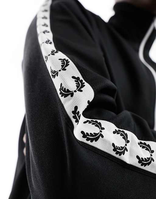 Fred Perry side taped track jacket in black | ASOS Fred Perry side taped track jacket in black | ASOS