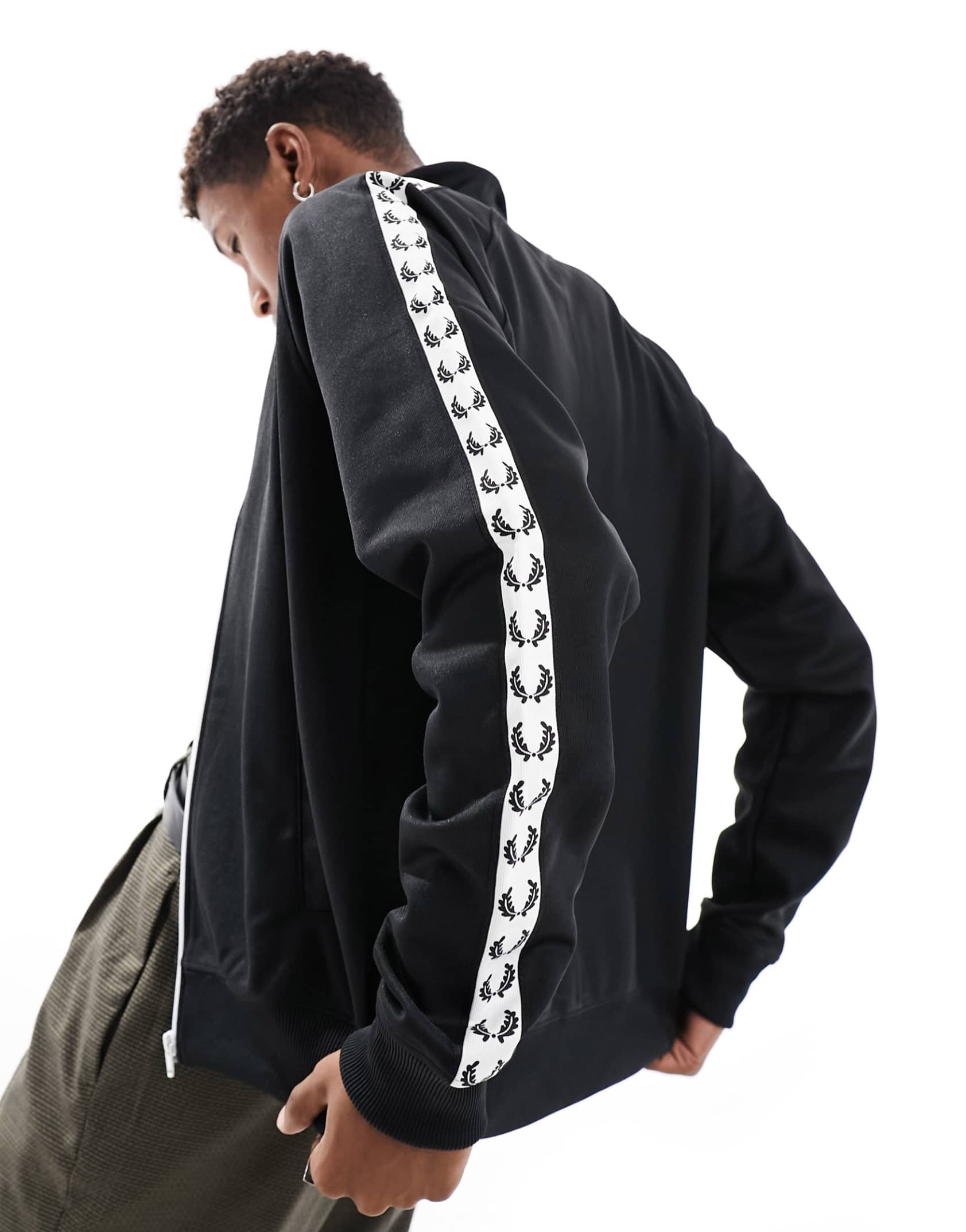 Fred perry side taped track jacket sale